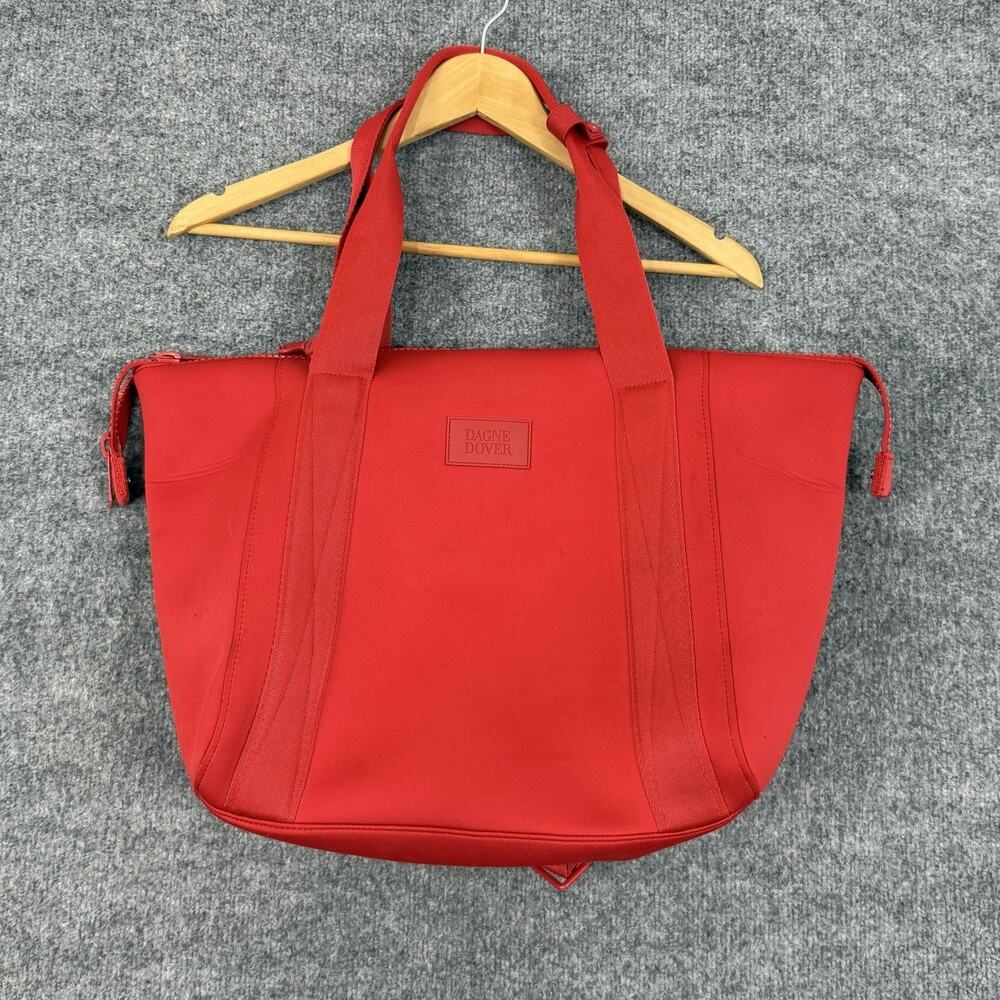 Dagne Dover Landon Neoprene Carryall Tote Bag Large Red Travel Everyday Gym Work